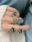 Fashion Green Twisted Prong Set Gems Geometric Ring