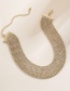Fashion Gold Color Geometric Multilayer Necklace With Diamond Claw Chain