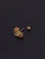 Fashion Gold 2# Zircon Heart-shaped Stainless Steel Screw Geometric Earrings