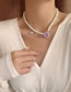 Fashion Purple Pearl Love Big Gemstone Pearl Stitching Necklace