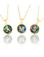 Fashion D Gold Color Stainless Steel Round Letter Abalone Necklace