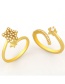 Fashion Five-pointed Star Copper Inlaid Zircon Five-pointed Star Flower Open Ring