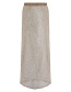 Fashion Silver Color Color Slit Lace Chain Skirt