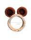 Fashion Bear Ears Khaki Woolen Knitted Rabbit Ears Hit Color Childrens Large Intestine Loop Hair Rope