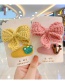 Fashion Blue Bow + Bunny Hairpin Woolen Bowknot Resin Animal Hairpin Set For Children