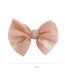 Fashion Pink Bow Fabric Butterfly Combined With Gold Childrens Hairpin