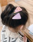 Fashion Pink Green Grid + Blue Grid Fabric Embroidery Lattice Geometric Children Hairpin