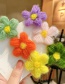 Fashion Light Green Flowers Wool Flower Knitted Hit Color Childrens Hairpin