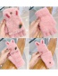 Fashion Navy Gloves Rabbit Plus Velvet Half-finger Flip Children Gloves