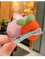 Fashion Pink Plush Rabbit Alloy Hairpin For Children