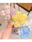 Fashion Pink Flowers [1 Pair] Childrens Hairpin With Flower Plaid Fabric