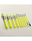 Fashion Yellow 10pcs Plastic Handle Aluminum Tube Nylon Hair Makeup Brush Set