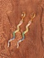 Fashion Suit Diamond Snake Pendant Necklace Earrings Ring Set