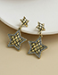Fashion Bronze Alloy Diamond Five-pointed Star Square Earrings