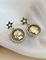 Fashion Gold Coloren Alloy Five-pointed Star Portrait Earrings
