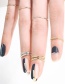 Fashion 3059g Diamond-set Geometric Hollow Gold-plated Nail Set Ring