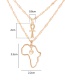 Fashion Gold Color Hollow Map Cross Handmade Multilayer Necklace