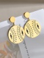 Fashion Round Oiled Earrings Round Corroded Stainless Steel Horizon Oiled Earrings