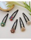Fashion Red Diamond-studded Alloy Hollow Hairpin