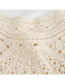 Fashion Creamy-white Hollow Lace Round Neck Waistcoat