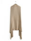 Fashion Khaki Contrasting Side Vertical Stripes Cotton And Linen Scarf Shawl