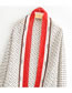 Fashion Red Side On White Contrasting Border Letter Print Scarf Shawl
