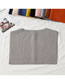 Fashion Gray Pure Color Knitted Shawl Button Cape Vest