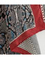 Fashion Armygreen Houndstooth Snake Print Scarf Shawl With Contrast Trim