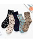 Fashion Khaki Big Round Polka Dot Tube Pile Pile Socks