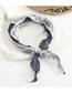 Fashion Jean Blue Lace Stitching Solid Color Triangle Scarf