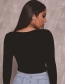 Fashion Black Cropped Cardigan Top Lace-up Knitted T-shirt