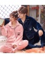 Fashion Womens Ink Ladies Cardigan Single-breasted Coral Fleece Couple Pajamas Home Service Set