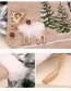 Fashion Gloves Linen Machine Embroidered Elk Christmas Stocking Gloves