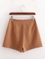 Fashion Caramel Colour Button Solid Color Short Skirt