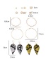 Fashion Color Mixing Circle Pearl Leopard Earring Set