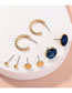 Fashion Gold Color Crystal Cluster Round Chain Alloy Earring Set