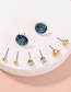 Fashion Gold Color Zircon Crystal Cluster Love Alloy Earring Set