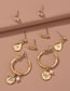 Fashion Gold Color Star Moon Rhinestone Pearl Alloy Earring Set