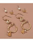 Fashion Gold Color Butterfly Maple Flower Earring Set