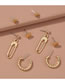 Fashion Gold Color Round Brooch Diamond Geometric Earring Set