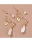 Fashion Gold Color Pearl Love Geometric Shape Alloy Earrings Set