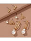 Fashion Gold Color Geometric Pearl Alloy Hollow Earring Set