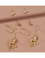 Fashion Gold Color Geometric Snake Shape Pendant Earring Set