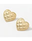Fashion Gold Color Alloy Stripe Heart Earrings