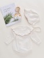 Fashion White Long-sleeved Romper Romper With Lotus Leaf Collar