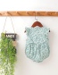 Fashion Light Green Floral Print Flying Sleeve Baby Romper