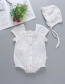 Fashion White Lace Jacquard Baby Romper With Fungus
