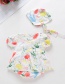 Fashion White Infant Print Flower Jumpsuit