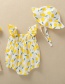 Fashion Yellow Apple Baby Fruit Print Ruffle Romper
