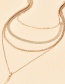 Fashion Gold Color Crescent Snake Bone Chain Pendant Multilayer Necklace